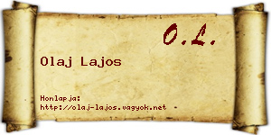 Olaj Lajos névjegykártya